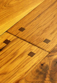 Rehmeyer Old Trail Floors: Hickory with Wood Pegs and Mocha Accents