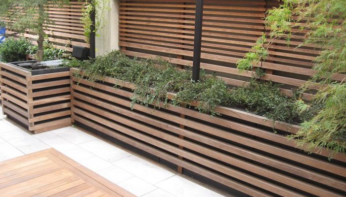 ipe recessed deck fence