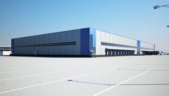 concrete parking lot by factory
