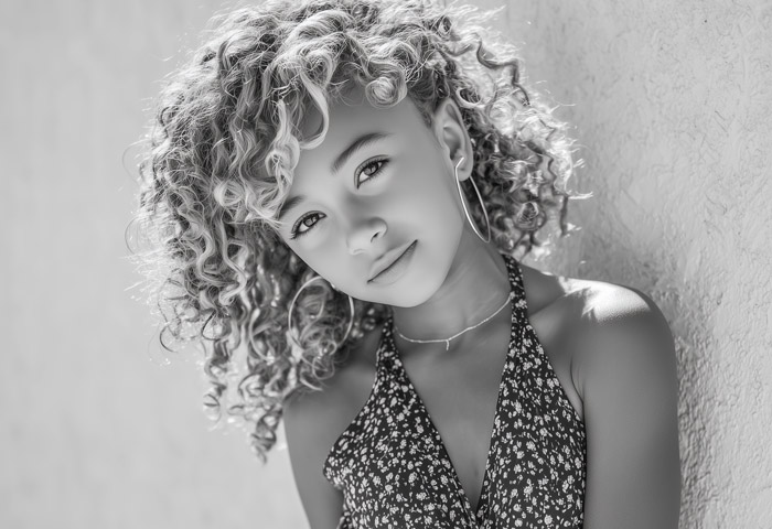 aspiring confident young model posing for portrait