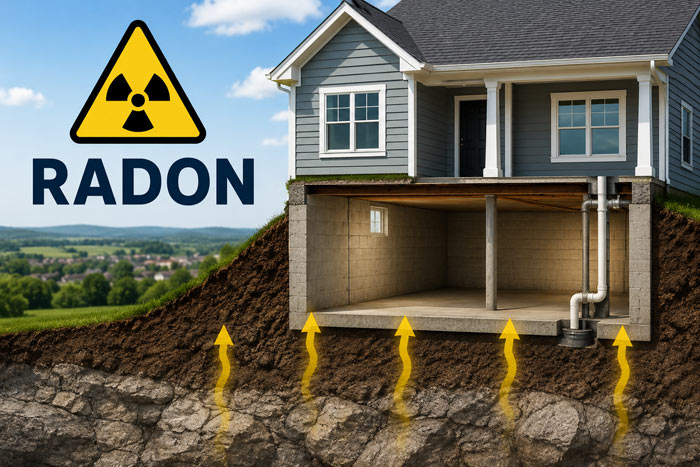 high radon gas levels inside homes in York County, Pennsylvania