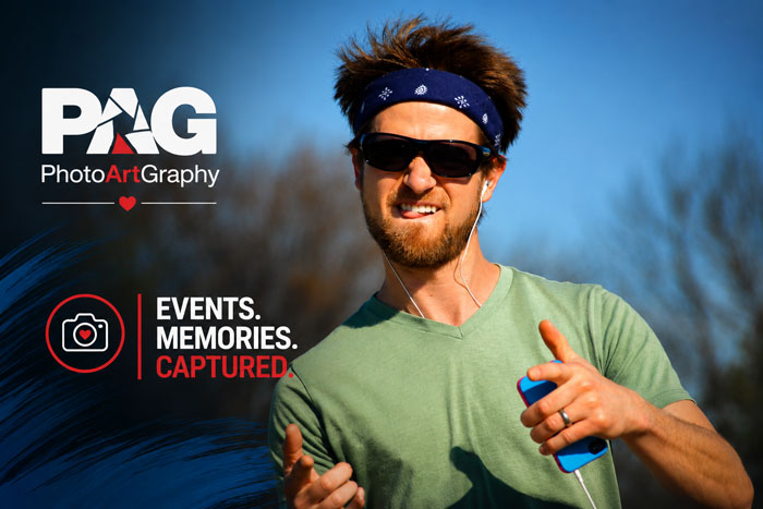 runner in a Shrewsbury, PA 5K posing for the photographer