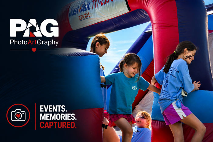 children playing on a bounce house at a Shrewsbury, PA community event